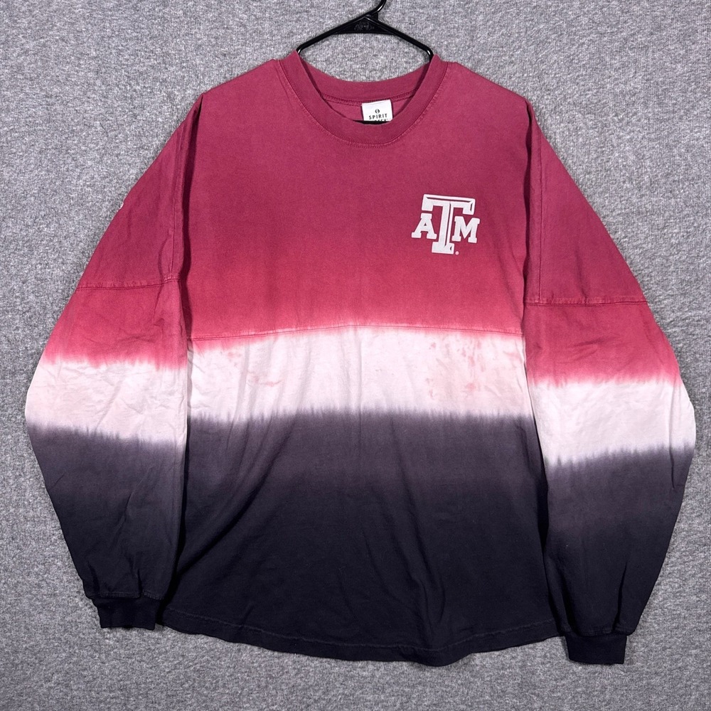 Spirit Jersey Texas A&M Aggies‎ Shirt XL Maroon Ombre Long Sleeve NCAA Fan Gear